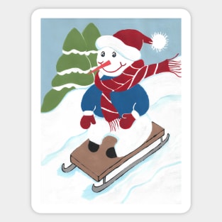 White Christmas Snowman Snowday Sticker